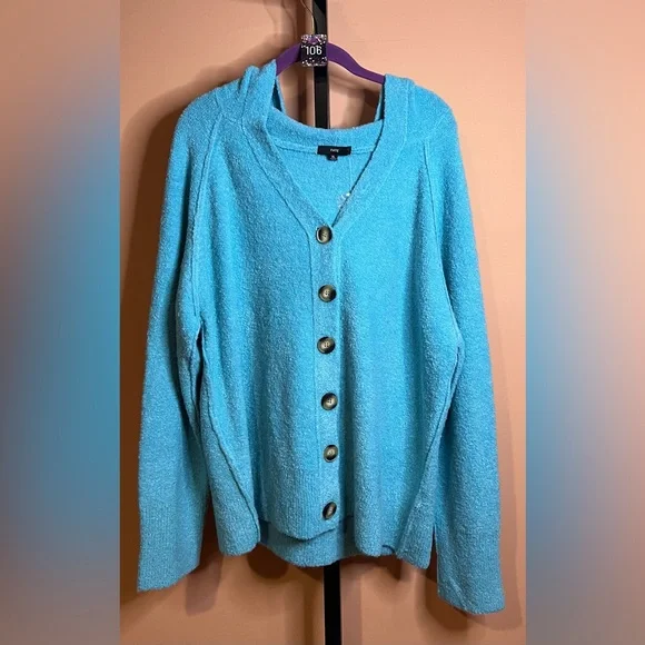 Fate Sweaters Fate Blue Cardigan Sweater Vneck Long Sleeve